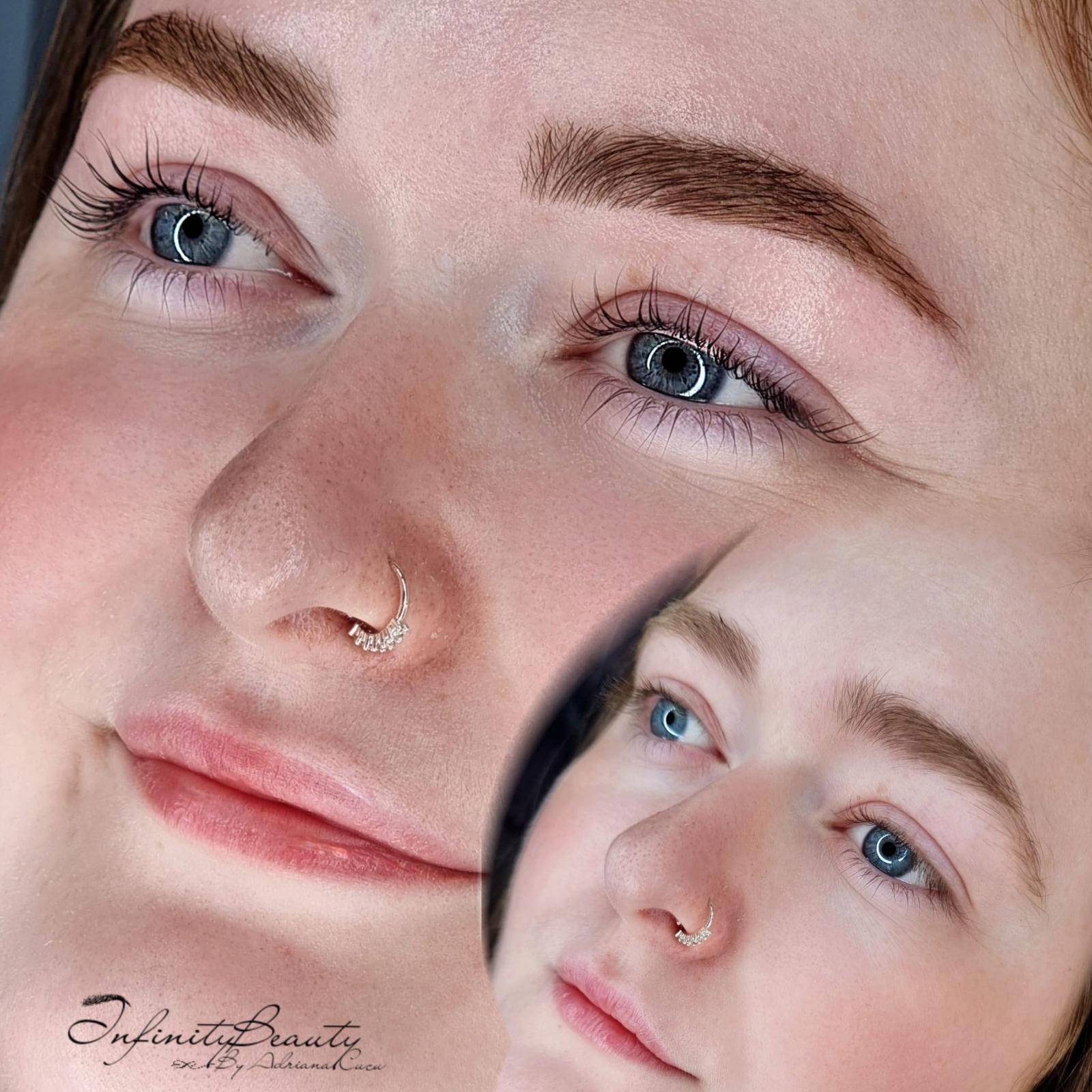 Lash lift procedure curling natural lashes for an open, lifted eye look